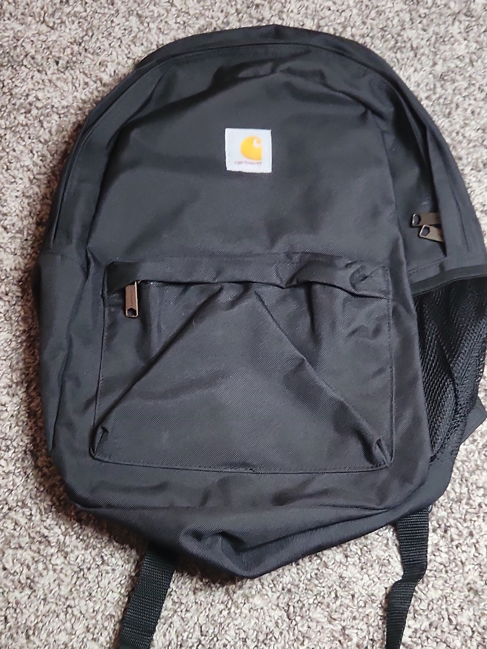 Carhartt Black Backpack with Yellow Logo Patch